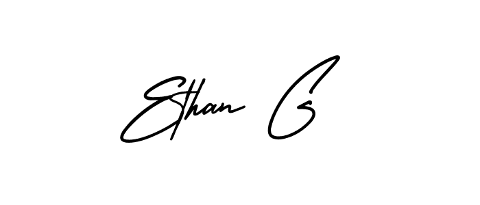 How to make Ethan G name signature. Use AmerikaSignatureDemo-Regular style for creating short signs online. This is the latest handwritten sign. Ethan G signature style 3 images and pictures png