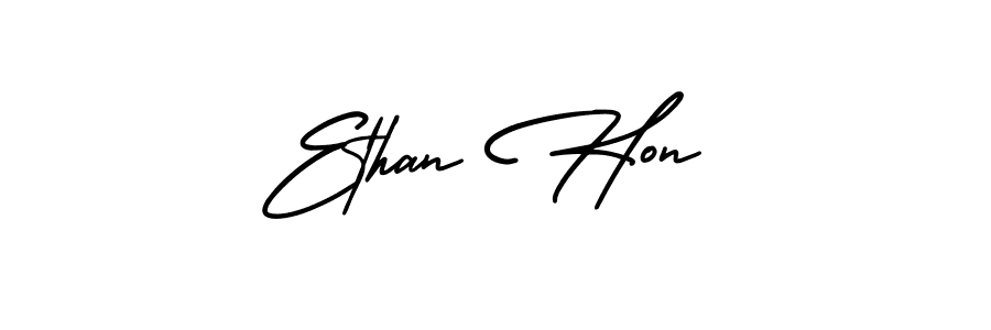 Ethan Hon stylish signature style. Best Handwritten Sign (AmerikaSignatureDemo-Regular) for my name. Handwritten Signature Collection Ideas for my name Ethan Hon. Ethan Hon signature style 3 images and pictures png