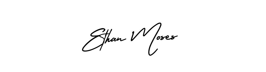 How to make Ethan Moses name signature. Use AmerikaSignatureDemo-Regular style for creating short signs online. This is the latest handwritten sign. Ethan Moses signature style 3 images and pictures png