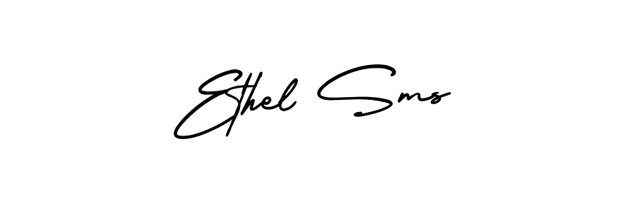 You should practise on your own different ways (AmerikaSignatureDemo-Regular) to write your name (Ethel Sms) in signature. don't let someone else do it for you. Ethel Sms signature style 3 images and pictures png