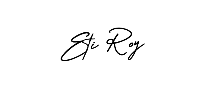 The best way (AmerikaSignatureDemo-Regular) to make a short signature is to pick only two or three words in your name. The name Eti Roy include a total of six letters. For converting this name. Eti Roy signature style 3 images and pictures png
