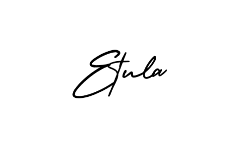 Use a signature maker to create a handwritten signature online. With this signature software, you can design (AmerikaSignatureDemo-Regular) your own signature for name Etula. Etula signature style 3 images and pictures png