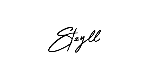 How to make Etzyll name signature. Use AmerikaSignatureDemo-Regular style for creating short signs online. This is the latest handwritten sign. Etzyll signature style 3 images and pictures png