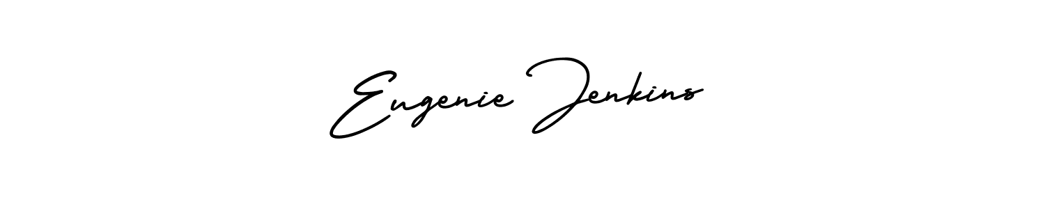 The best way (AmerikaSignatureDemo-Regular) to make a short signature is to pick only two or three words in your name. The name Eugenie Jenkins include a total of six letters. For converting this name. Eugenie Jenkins signature style 3 images and pictures png