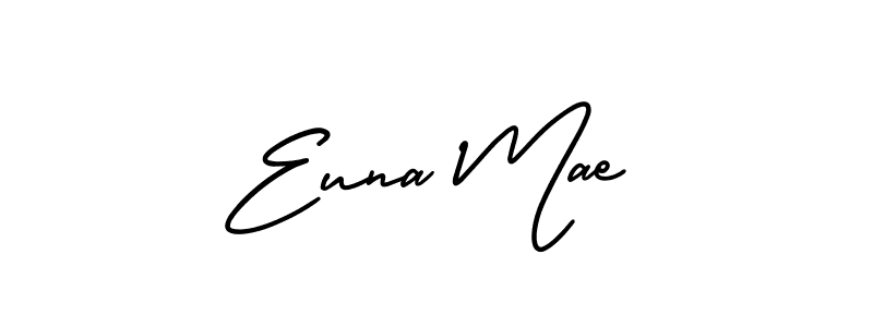 Euna Mae stylish signature style. Best Handwritten Sign (AmerikaSignatureDemo-Regular) for my name. Handwritten Signature Collection Ideas for my name Euna Mae. Euna Mae signature style 3 images and pictures png
