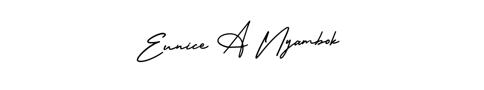 It looks lik you need a new signature style for name Eunice A Nyambok. Design unique handwritten (AmerikaSignatureDemo-Regular) signature with our free signature maker in just a few clicks. Eunice A Nyambok signature style 3 images and pictures png