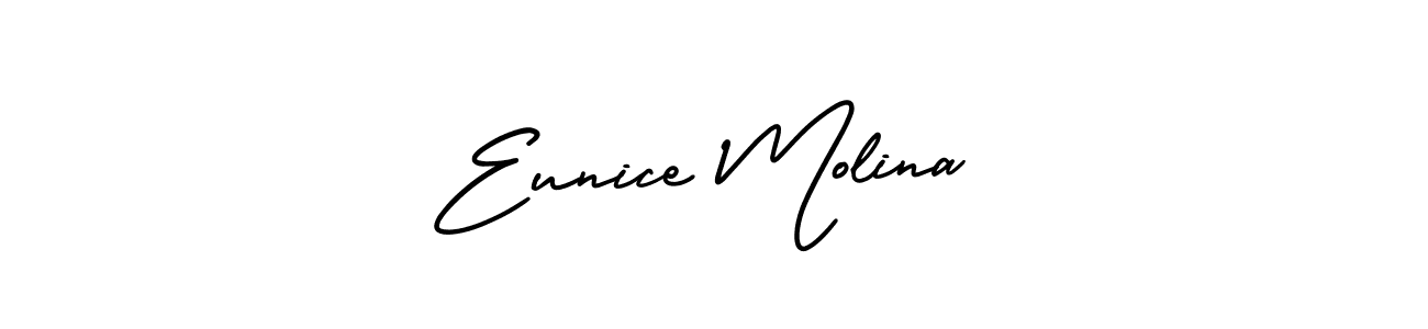 AmerikaSignatureDemo-Regular is a professional signature style that is perfect for those who want to add a touch of class to their signature. It is also a great choice for those who want to make their signature more unique. Get Eunice Molina name to fancy signature for free. Eunice Molina signature style 3 images and pictures png