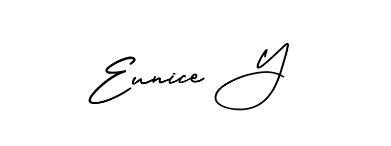 Create a beautiful signature design for name Eunice Y. With this signature (AmerikaSignatureDemo-Regular) fonts, you can make a handwritten signature for free. Eunice Y signature style 3 images and pictures png