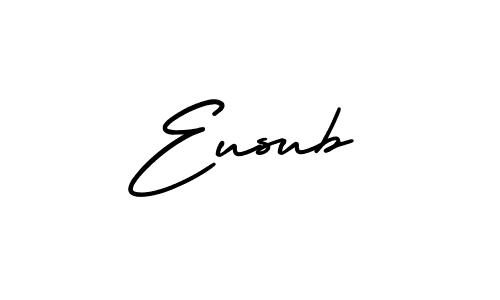How to make Eusub name signature. Use AmerikaSignatureDemo-Regular style for creating short signs online. This is the latest handwritten sign. Eusub signature style 3 images and pictures png