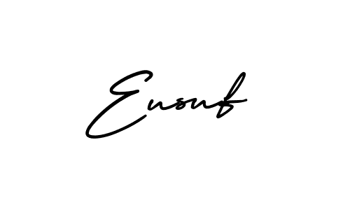 The best way (AmerikaSignatureDemo-Regular) to make a short signature is to pick only two or three words in your name. The name Eusuf include a total of six letters. For converting this name. Eusuf signature style 3 images and pictures png