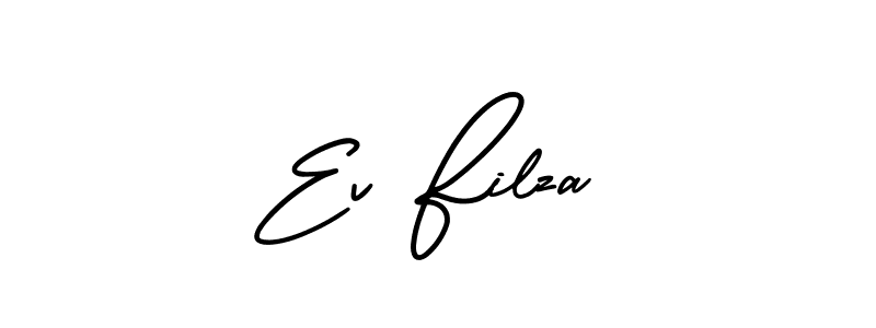 How to make Ev Filza name signature. Use AmerikaSignatureDemo-Regular style for creating short signs online. This is the latest handwritten sign. Ev Filza signature style 3 images and pictures png