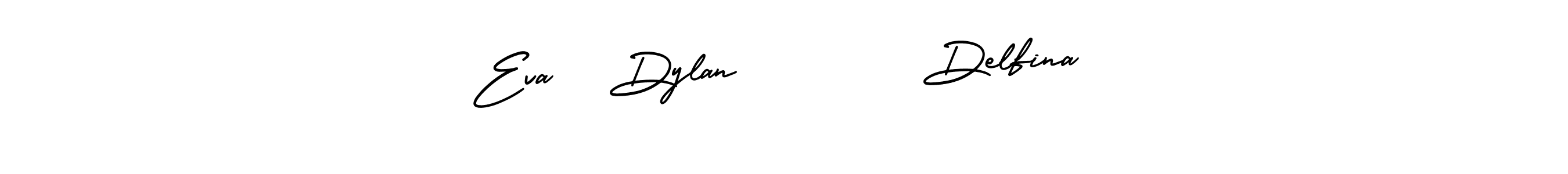 Also You can easily find your signature by using the search form. We will create Eva   Dylan         Delfina name handwritten signature images for you free of cost using AmerikaSignatureDemo-Regular sign style. Eva   Dylan         Delfina signature style 3 images and pictures png