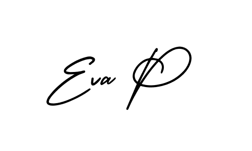 Use a signature maker to create a handwritten signature online. With this signature software, you can design (AmerikaSignatureDemo-Regular) your own signature for name Eva P. Eva P signature style 3 images and pictures png