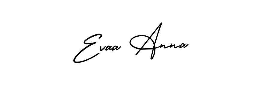 This is the best signature style for the Evaa Anna name. Also you like these signature font (AmerikaSignatureDemo-Regular). Mix name signature. Evaa Anna signature style 3 images and pictures png