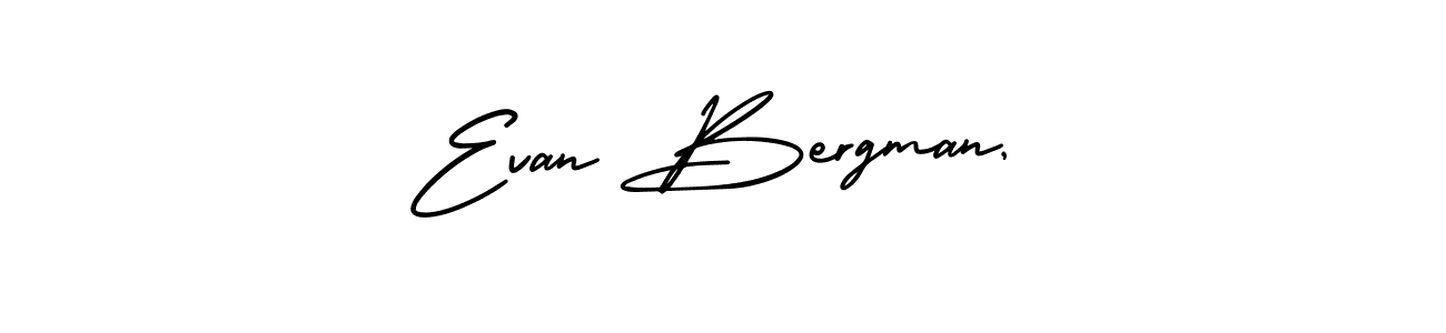 This is the best signature style for the Evan Bergman, name. Also you like these signature font (AmerikaSignatureDemo-Regular). Mix name signature. Evan Bergman, signature style 3 images and pictures png