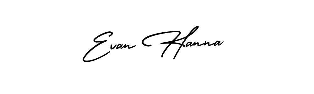 How to make Evan Hanna name signature. Use AmerikaSignatureDemo-Regular style for creating short signs online. This is the latest handwritten sign. Evan Hanna signature style 3 images and pictures png