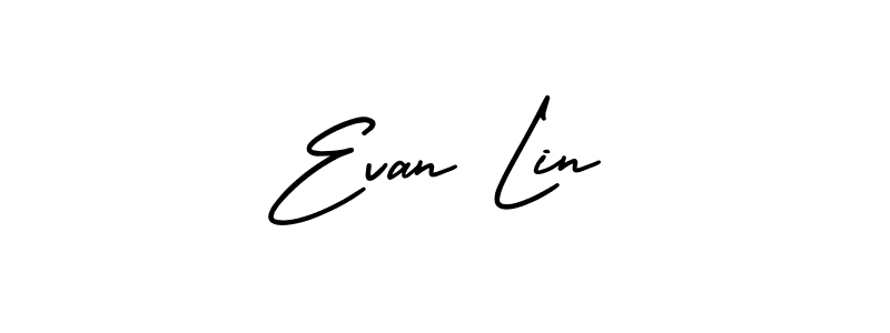 You should practise on your own different ways (AmerikaSignatureDemo-Regular) to write your name (Evan Lin) in signature. don't let someone else do it for you. Evan Lin signature style 3 images and pictures png
