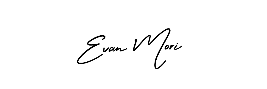 How to make Evan Mori name signature. Use AmerikaSignatureDemo-Regular style for creating short signs online. This is the latest handwritten sign. Evan Mori signature style 3 images and pictures png