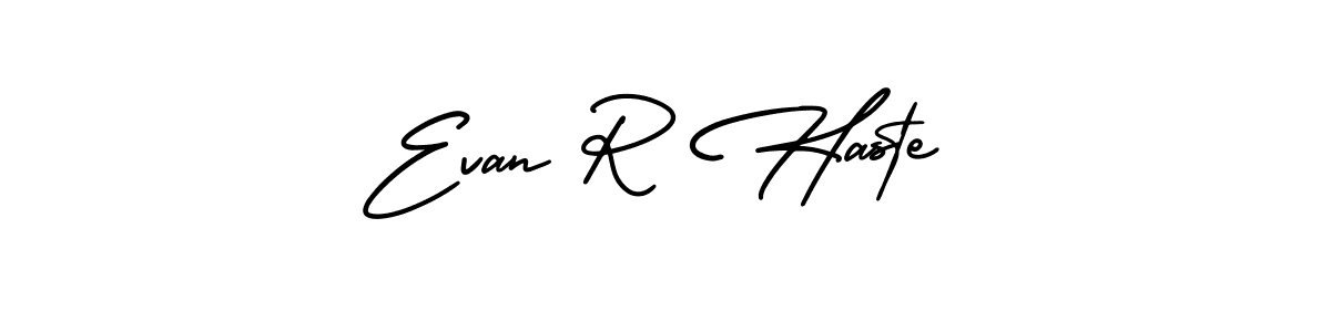 Make a beautiful signature design for name Evan R Haste. With this signature (AmerikaSignatureDemo-Regular) style, you can create a handwritten signature for free. Evan R Haste signature style 3 images and pictures png