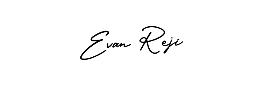 How to make Evan Reji name signature. Use AmerikaSignatureDemo-Regular style for creating short signs online. This is the latest handwritten sign. Evan Reji signature style 3 images and pictures png