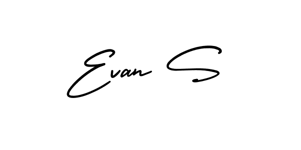 The best way (AmerikaSignatureDemo-Regular) to make a short signature is to pick only two or three words in your name. The name Evan S include a total of six letters. For converting this name. Evan S signature style 3 images and pictures png