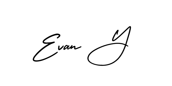 Make a beautiful signature design for name Evan Y. With this signature (AmerikaSignatureDemo-Regular) style, you can create a handwritten signature for free. Evan Y signature style 3 images and pictures png