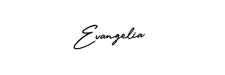 Make a beautiful signature design for name Evangelia. With this signature (AmerikaSignatureDemo-Regular) style, you can create a handwritten signature for free. Evangelia signature style 3 images and pictures png