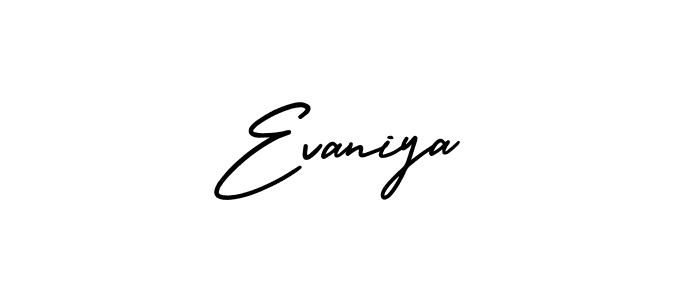 Design your own signature with our free online signature maker. With this signature software, you can create a handwritten (AmerikaSignatureDemo-Regular) signature for name Evaniya. Evaniya signature style 3 images and pictures png