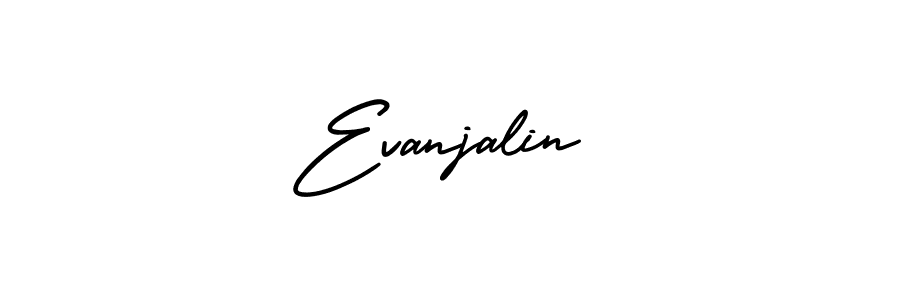 You should practise on your own different ways (AmerikaSignatureDemo-Regular) to write your name (Evanjalin) in signature. don't let someone else do it for you. Evanjalin signature style 3 images and pictures png
