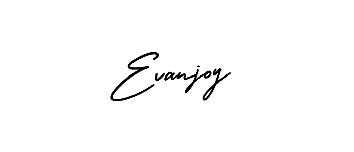 How to make Evanjoy name signature. Use AmerikaSignatureDemo-Regular style for creating short signs online. This is the latest handwritten sign. Evanjoy signature style 3 images and pictures png