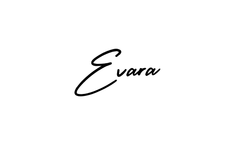 How to make Evara name signature. Use AmerikaSignatureDemo-Regular style for creating short signs online. This is the latest handwritten sign. Evara signature style 3 images and pictures png