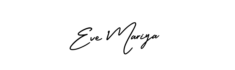 The best way (AmerikaSignatureDemo-Regular) to make a short signature is to pick only two or three words in your name. The name Eve Mariya include a total of six letters. For converting this name. Eve Mariya signature style 3 images and pictures png