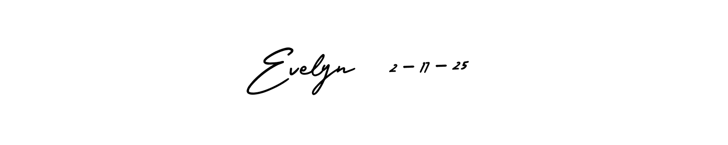 Evelyn  2-17-25 stylish signature style. Best Handwritten Sign (AmerikaSignatureDemo-Regular) for my name. Handwritten Signature Collection Ideas for my name Evelyn  2-17-25. Evelyn  2-17-25 signature style 3 images and pictures png