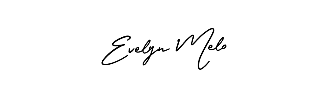 Evelyn Melo stylish signature style. Best Handwritten Sign (AmerikaSignatureDemo-Regular) for my name. Handwritten Signature Collection Ideas for my name Evelyn Melo. Evelyn Melo signature style 3 images and pictures png