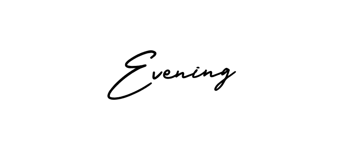 This is the best signature style for the Evening name. Also you like these signature font (AmerikaSignatureDemo-Regular). Mix name signature. Evening signature style 3 images and pictures png