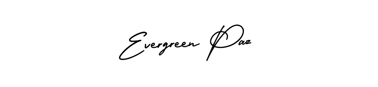 You should practise on your own different ways (AmerikaSignatureDemo-Regular) to write your name (Evergreen Paz) in signature. don't let someone else do it for you. Evergreen Paz signature style 3 images and pictures png