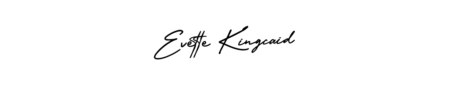 The best way (AmerikaSignatureDemo-Regular) to make a short signature is to pick only two or three words in your name. The name Evette Kingcaid include a total of six letters. For converting this name. Evette Kingcaid signature style 3 images and pictures png