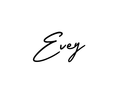 How to make Evey name signature. Use AmerikaSignatureDemo-Regular style for creating short signs online. This is the latest handwritten sign. Evey signature style 3 images and pictures png