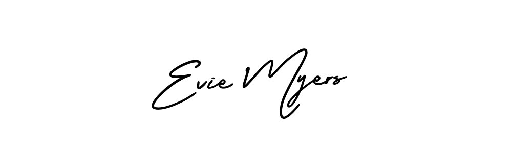 The best way (AmerikaSignatureDemo-Regular) to make a short signature is to pick only two or three words in your name. The name Evie Myers include a total of six letters. For converting this name. Evie Myers signature style 3 images and pictures png