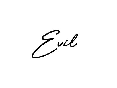 Evil stylish signature style. Best Handwritten Sign (AmerikaSignatureDemo-Regular) for my name. Handwritten Signature Collection Ideas for my name Evil. Evil signature style 3 images and pictures png