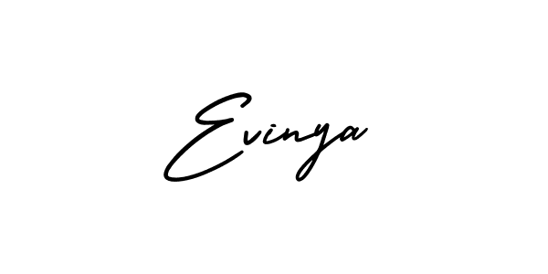 The best way (AmerikaSignatureDemo-Regular) to make a short signature is to pick only two or three words in your name. The name Evinya include a total of six letters. For converting this name. Evinya signature style 3 images and pictures png