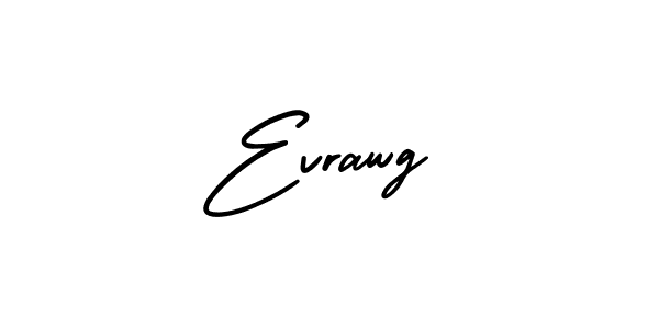 The best way (AmerikaSignatureDemo-Regular) to make a short signature is to pick only two or three words in your name. The name Evrawg include a total of six letters. For converting this name. Evrawg signature style 3 images and pictures png
