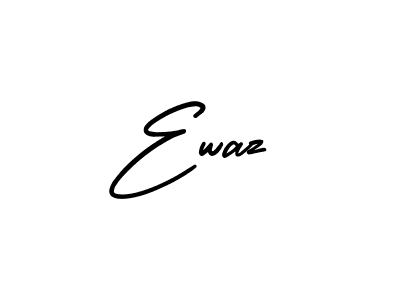 How to make Ewaz name signature. Use AmerikaSignatureDemo-Regular style for creating short signs online. This is the latest handwritten sign. Ewaz signature style 3 images and pictures png