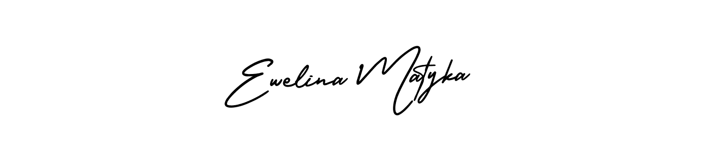 Ewelina Matyka stylish signature style. Best Handwritten Sign (AmerikaSignatureDemo-Regular) for my name. Handwritten Signature Collection Ideas for my name Ewelina Matyka. Ewelina Matyka signature style 3 images and pictures png