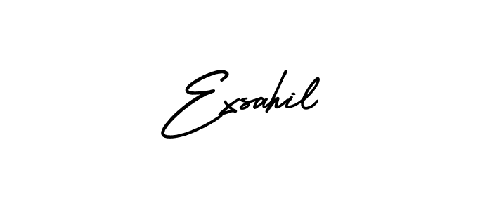 Exsahil stylish signature style. Best Handwritten Sign (AmerikaSignatureDemo-Regular) for my name. Handwritten Signature Collection Ideas for my name Exsahil. Exsahil signature style 3 images and pictures png