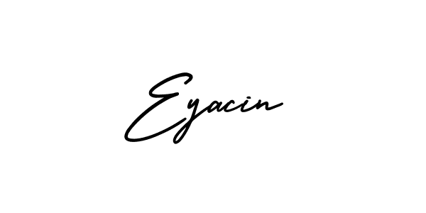 Use a signature maker to create a handwritten signature online. With this signature software, you can design (AmerikaSignatureDemo-Regular) your own signature for name Eyacin. Eyacin signature style 3 images and pictures png