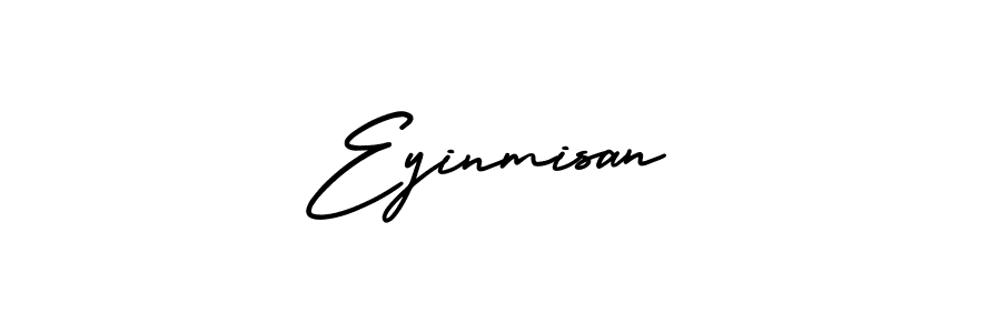 You should practise on your own different ways (AmerikaSignatureDemo-Regular) to write your name (Eyinmisan) in signature. don't let someone else do it for you. Eyinmisan signature style 3 images and pictures png