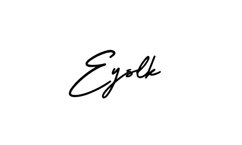 The best way (AmerikaSignatureDemo-Regular) to make a short signature is to pick only two or three words in your name. The name Eyslk include a total of six letters. For converting this name. Eyslk signature style 3 images and pictures png