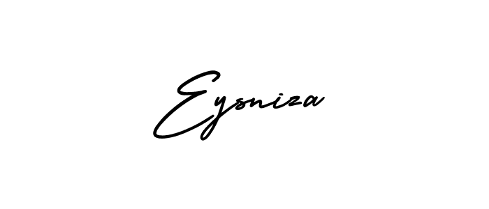 You should practise on your own different ways (AmerikaSignatureDemo-Regular) to write your name (Eysniza) in signature. don't let someone else do it for you. Eysniza signature style 3 images and pictures png