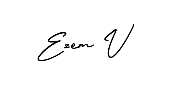 if you are searching for the best signature style for your name Ezem V. so please give up your signature search. here we have designed multiple signature styles  using AmerikaSignatureDemo-Regular. Ezem V signature style 3 images and pictures png